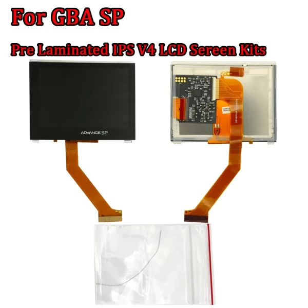 New GBA SP Pre-Laminated Display IPS V4 High-Brightness LCD Screen Mod Kits Nintendo Gameboy Advance With Dedicated High Quality Clear Housing Case Shell Full Set - Image 6