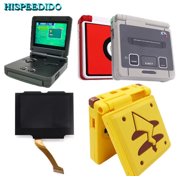 New GBA SP Replacements IPS V5 Drop in Laminated LCD Mod Screen Kits for Nintendo Gameboy Advance SP with New Housing Case Shell Set