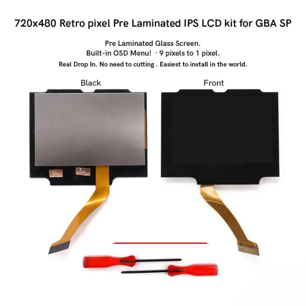 White V5 Drop in IPS For GBA SP LCD Kits Screen for Nintendo Gameboy Advance SP Pre-lamianted Glass Screen Cover New Case Replace Housing Case Shell - Image 3