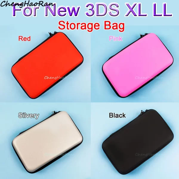 New 3DS XL LL Carrying Case Hard EVA Storage Bag Travel Pouch, for Nintendo New 3DS XL / LL, Old 3DS LL Handheld Game Console, Durable Protective Cover Dual Zippers Shock-Proof Carry Bag Four Colors