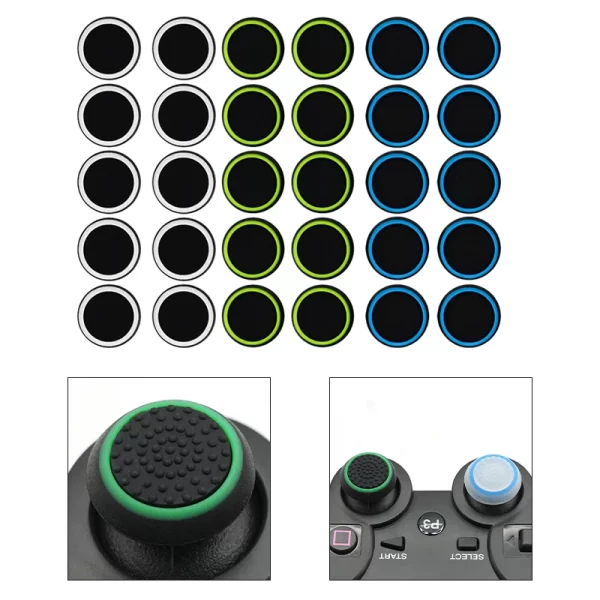 Lots 10 PS5 PS4 PS3 Controller Extra ThumbStick Grip Joystick Rubber Caps, for Sony PlayStation 5 4 3 Xbox One Slim Nintendo Switch Pro Wireless Controllers, Nonslip Silicone Thumb Stick Covers Accessories - Image 2