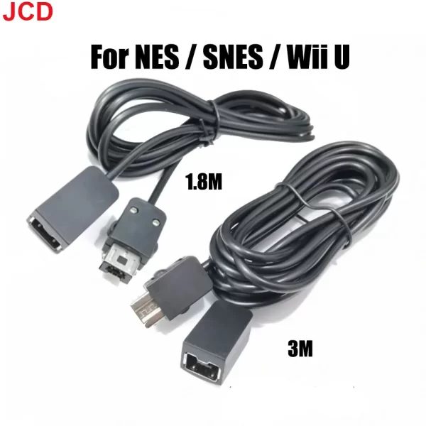 1pcs 1.8M 3M Extension Cable Game Extender Cord For SNES Classic Mini Controller For Nintendo NES Wii Controller Black