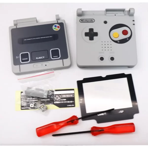 Customized GBA SP Extra Housing Case Shells Full Set Colorful Pattern Replacement, for Gameboy Advance SP Game Console, UV Printing Outer Enclosure with Plastic Screen Lens / Buttons / Rubber Pads / Screws / Sticker Accessories - Image 3