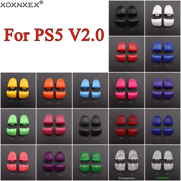 1 Set PS5 V2 Controller Extra Trigger Button L1 R1 L2 R2 with Spring Replacement, for Sony PlayStation 5 BDM-020 Wireless Controllers, Brand New Multi-Color Left & Right Shoulder Tigger Buttons Repair Spare Parts