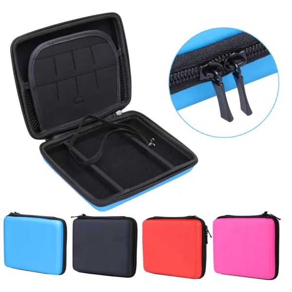 2DS Hard Carrying Case Large Protective Storage Bag, for Old Nintendo 2DS Big Handheld Game Console, High-Quality EVA Game Cards Storage Impact Resistance Travel Square Carry Case Multi Colors