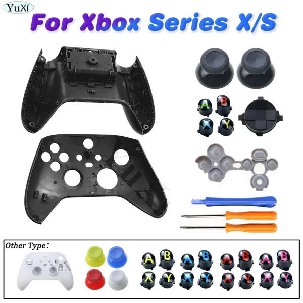 Housing Shell Case For Microsoft XBox Series X S Wireless Controller With ABXY Dpad Key 3D Thumbstick Button Silicone Conductive Film Grips Kit
