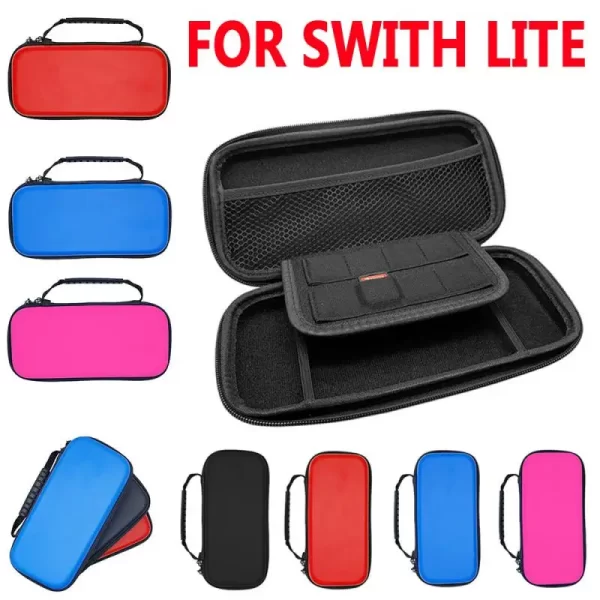NS Switch Lite Carrying Case Hard Storage Bag with Handle, for Nintendo Switch Lite Handheld Game Console, Multi-Color Impact Resistance Durable All Around zipper Large Protective Carry Bag