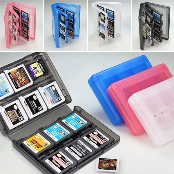 Best 28 in 1 3DS Game Card TF SD Card Storage Case Hard Box 4 Color, for Nintendo NEW 3DS / DSi / DSi XL / NDSi LL / DS / DS Lite NDSi Large Games Cartridge Holder Stylus Pen Carry Case Accessories