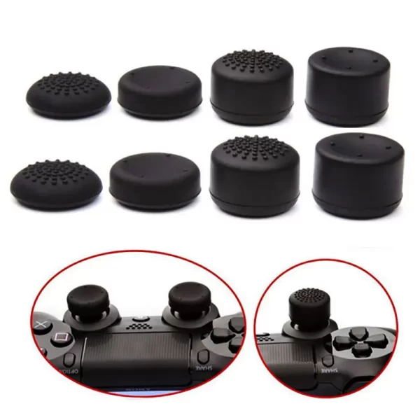 New PS5 Controller Extra ThumbStick Grip High Joystick Rubber Cap, for Sony PlayStation 5 4 3 Xbox One Slim Nintendo Switch Pro Wireless Controllers, Heightened Nonslip Thumb Stick Cover 8 PCS Set Accessories - Image 2