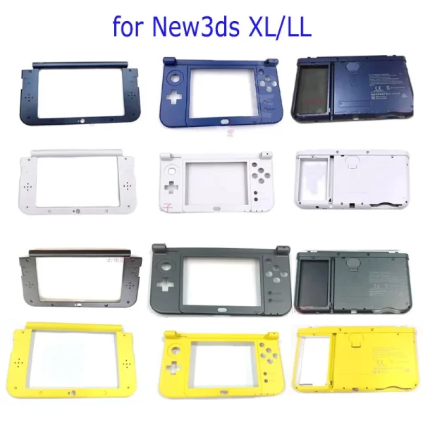 New 3DSXL Extra Housing Case Middle B C D Face Shells replacement, for Nintendo New3DS XL/LL 3DSXL 3DSLL Handheld Console, Inner Top Screen Frame / Button Faceplate / Bottom Battery Cover Plates Accessories