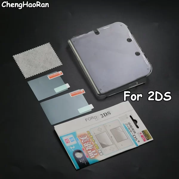 Anti Scratches Nintendo 2DS Case Durable Transparent Plastic Protective Hard Case Cover Shell+Anti Dust Film For 2DS Gaming
