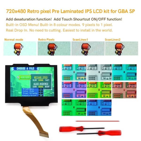 New GBA SP 3.0 inch Original Size IPS Backlight LCD screen display V4 Drop In kit For Gameboy Nintendo ADVANCE SP No Cut Required