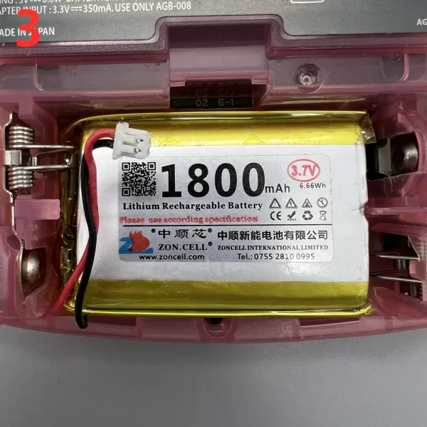 Best 1800mAh Rechargeable Lithium Battery Pack Mod Kit Replacement for Nintendo Gameboy Advance Color Micro Pocket GBA GBC GBP Charging Module Support Original Housing Case Accessories - Image 4