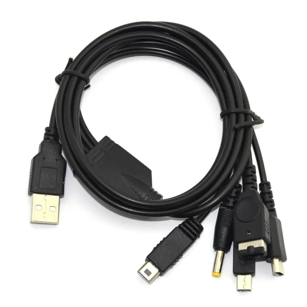 5 In1 USB Data Charging Cable For Nintendo DS Lite NDSL/3DS/3DSLL/2DS/GBA SP/WII U GamePad Charger Cord Line Power Adapter Wire