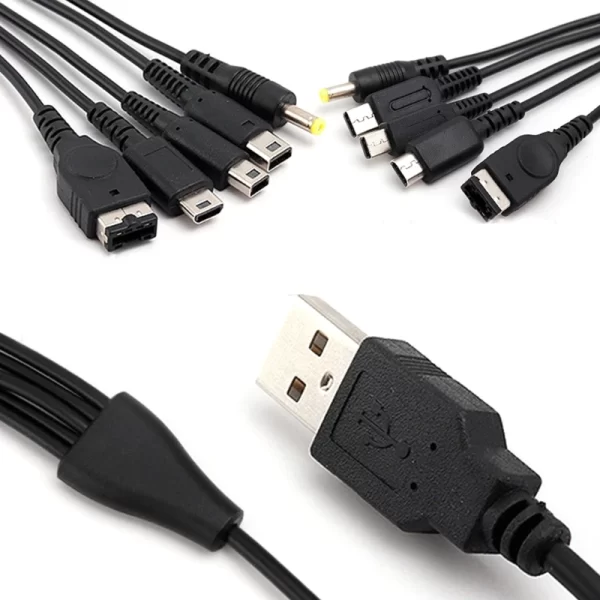 5 in 1 Charger Cable Cord Line Wire for Nintendo NDSL / Wii U New 3DS XL 2DS DsiXL for NDS GBA SP PSP1000 Universal Charger Cable - Image 2