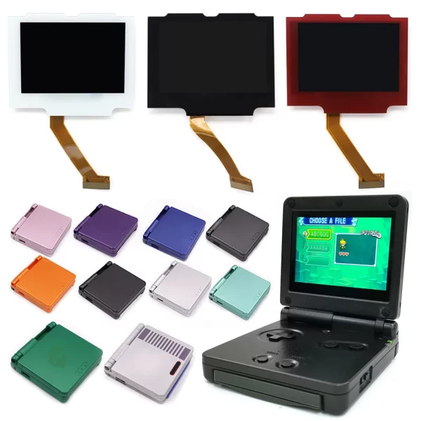 EEBUYS GBA SP V5 Laminated IPS LCD Screen w/ Backlight Mod Kit Replacement, for Nintendo Gameboy SP Game Console, Drop in 720x480 Retro Pixel No Cuting Housing Case Shell Set