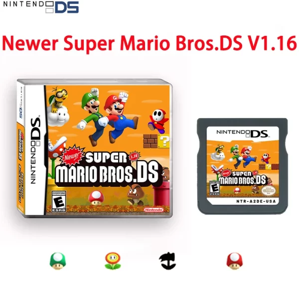 NDS Nintendo Game Cards Newer Super Mario Bros.DS V1.16 Cartridge Adventure DS Games Cassette Cartridge English Collection Cards Kid Toy Gift