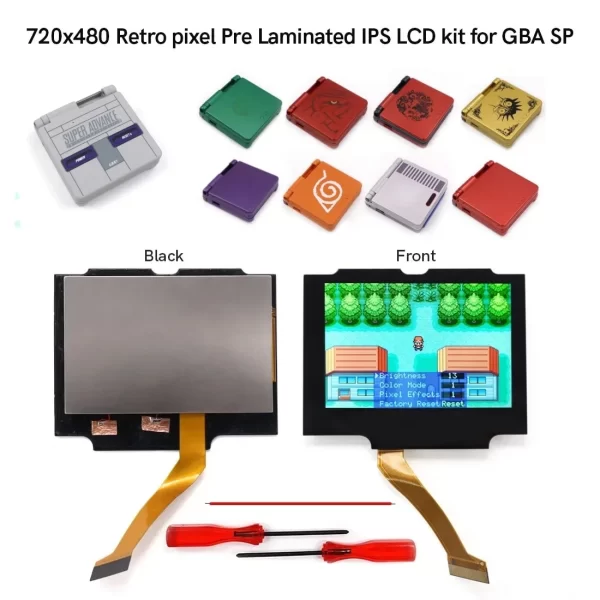 GBA SP 3.0 inch Laminated V5 IPS Backlight Backlit LCD Replacement Mod Kits for Nintendo Gameboy Advance SP NO NEED CUT Housing Shell Case