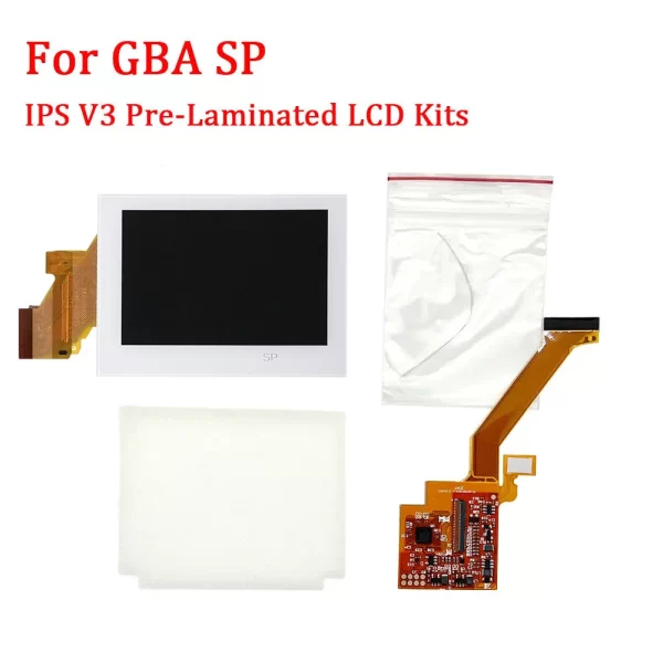 GBA SP Pre Laminated IPS V4 LCD Full Screen Mod Kits for Nintendo Gameboy SP Handheld Game Console High Brightness Backlight LCD Display Modded with Glass Cover - Image 6