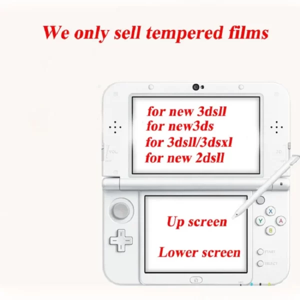 1PCS Arc edge Tempered Glass for Nintendo New 3DS/3DS XL/LL/New 2DS LL Protective Glas Screen Protector for 3DS XL