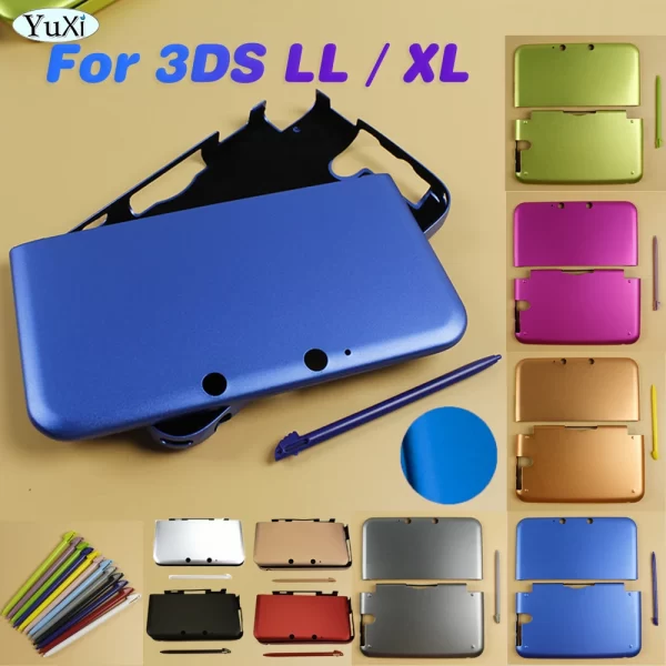 Best 3DSXL Aluminum Protective Cover Top & Bottom Faceplate, for Nintendo Old 3DS XL / LL Handheld Game Consoles, Multi-Color High quality Metal Housing Case A/E Face Covers Anti-Scratch Shell Protector