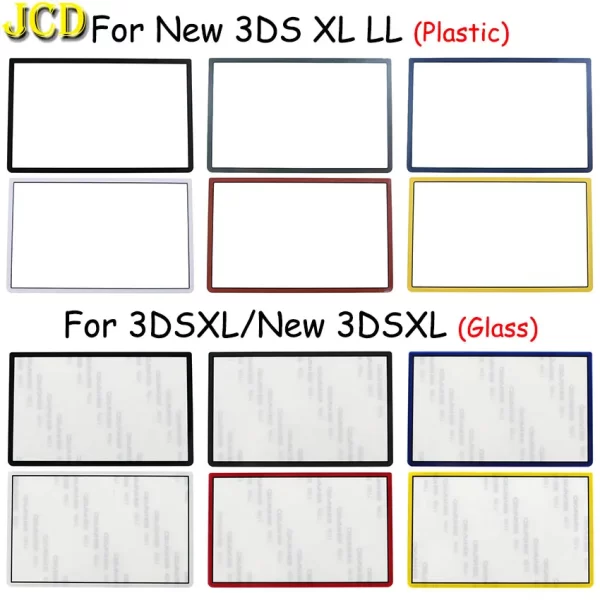 New 3DSXL Replacement Top Screen Protective Cover Multi-Color, for Nintend New 3DS LL / XL 3DSXL 3DSLL Game Console, Plastic & Glass Upper Front Display Protector Frame Protection Surface