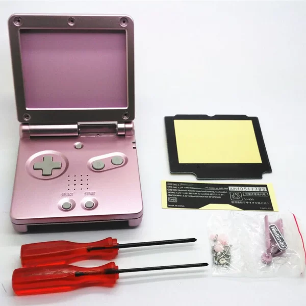 Customized GBA SP Extra Housing Case Shells Full Set Colorful Pattern Replacement, for Gameboy Advance SP Game Console, UV Printing Outer Enclosure with Plastic Screen Lens / Buttons / Rubber Pads / Screws / Sticker Accessories - Image 4