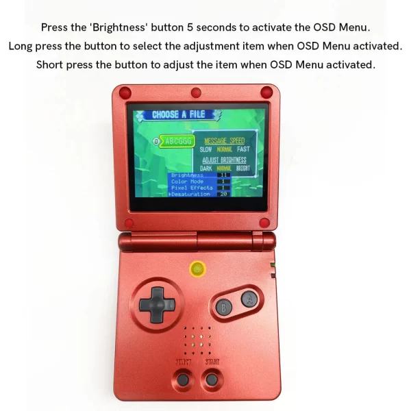 GBASP Drop-In V5 IPS LCD Laminated Screen w/ OSD Menu Retro Pixel Mod Kits With Shell Housing For Nintendo Gameboy Advance SP Console Set - Image 2