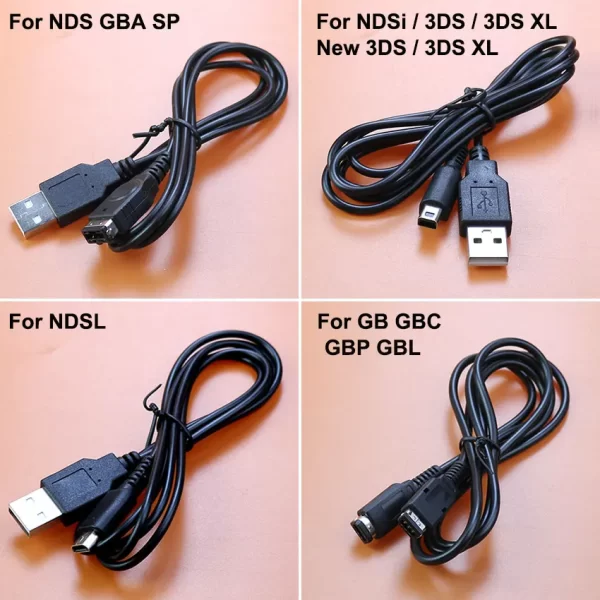 USB Data Charger Charging Power Cable For Nintendo NDS GBA SP Lite NDSL NDSi 3DS New 3DS LL XL Online Link Cord For GB GBC GBP GBL