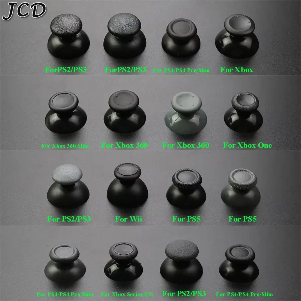 PS2 PS3 PS4 Controller Thumbstick Replacement Black Joy Stick Cap 2 PCS Set, for Sony PS5 4 Pro Slim Xbox 360 S Series X / S Nintendo Wii U GamePad Controllers, NonSlip Analog Thumb Joystick Mushroom Cover Accessories - Image 2