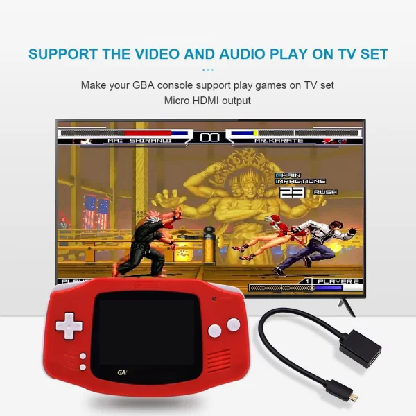 GBA Internal HDMI TV Mod Kit HDTV Converter Adapter Replacement, for Gameboy Advance 40-Pin Original AGS-001 101 Backlight Screen IPS V2 Flex Cable Version Modded, Playing Games on TV Micro HDMI Video / Audio Output Accessories - Image 4