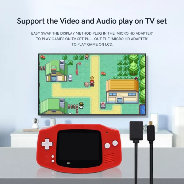GBA Internal HDMI TV Mod Kit HDTV Converter Adapter Replacement, for Gameboy Advance 40-Pin Original AGS-001 101 Backlight Screen IPS V2 Flex Cable Version Modded, Playing Games on TV Micro HDMI Video / Audio Output Accessories - Image 2