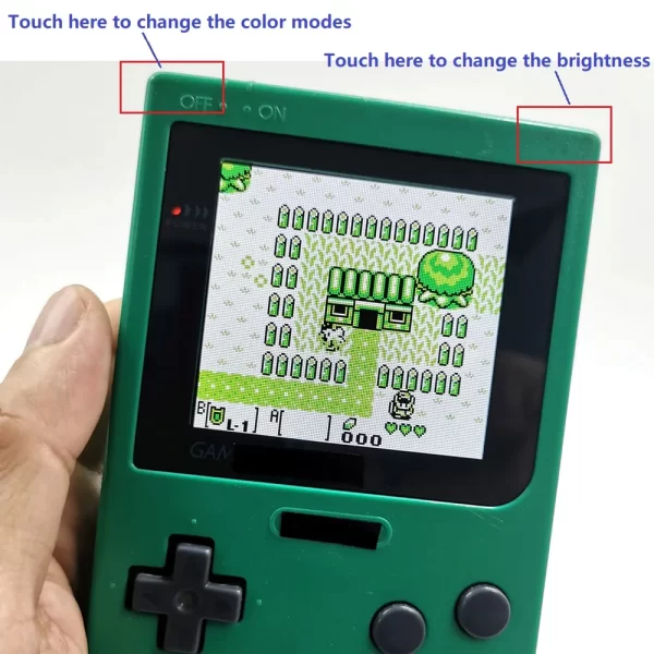 Gameboy Pocket GBP IPS LCD Mod Kit Larger Screen with Backlight, 8 Color Retro Pixel Mod High Brightness Display + Pre-cut Housing Case Shell Set, 178 Degree View Angle OSD Menu Glass Screen Lens with Repair Tool - Image 5