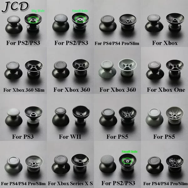 PS2 PS3 PS4 Controller Thumbstick Replacement Black Joy Stick Cap 2 PCS Set, for Sony PS5 4 Pro Slim Xbox 360 S Series X / S Nintendo Wii U GamePad Controllers, NonSlip Analog Thumb Joystick Mushroom Cover Accessories