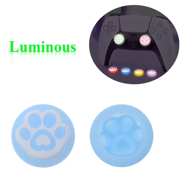 Cute PS5 PS4 PS3 Thumb Stick Grip Pink Cartoon Cat Claw Soft Rubber Cover 2 PCS Set, for Sony PlayStation 3 4 5 Xbox One Slim Series X/S Controller, Super Mario Bro Nonslip Silicone thumbstick Caps Accessories - Image 2