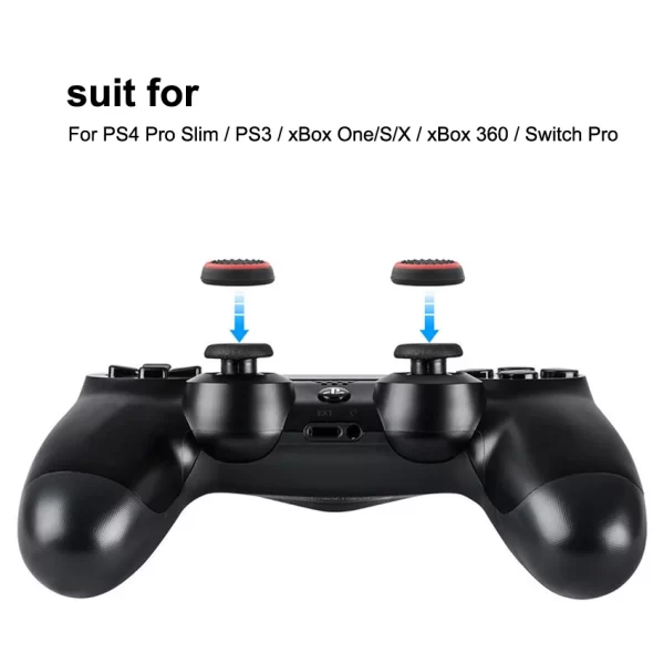 Pack 2 PS5 PS4 PS3 Controller Non-slip Silicone Joystick Cover Thumb Stick Grips, for Nintend Switch Pro Sony PS3 PS4 PS5 Xbox 360, Xbox One Elite Series Controllers, Colored Circle Rubber Thumb Stick Protective Caps Accessories - Image 5