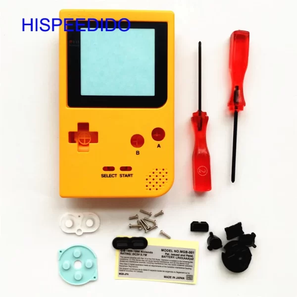 New GBP Extra Housing Case Shells Full Set Replacement Multi-Color, for Nintendo Gameboy Pocket Original Console, DIY Outer Enclosure Covers with Plastic Screen Lens, Buttons, Screws, Sticker, Rubber Pads, Screwdriver Accessories - Image 2