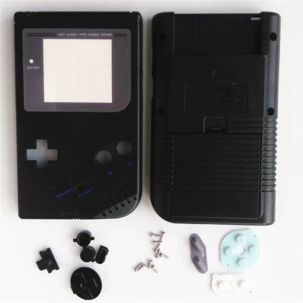 New GB GBO DMG Extra Housing Case Shells Full Set Replacement, for Nintendo Gameboy Original Classic Handheld Game Console, Multi Colors Clear Outer Enclosure + Screen Lens Cover, Buttons, Rubber Pads, Screws, Tool Accessories - Image 4