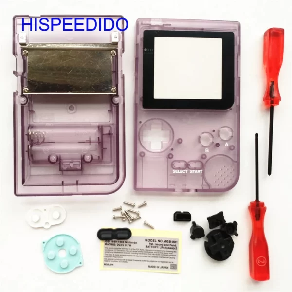 New GBP Extra Housing Case Shells Full Set Replacement Multi-Color, for Nintendo Gameboy Pocket Original Console, DIY Outer Enclosure Covers with Plastic Screen Lens, Buttons, Screws, Sticker, Rubber Pads, Screwdriver Accessories - Image 4