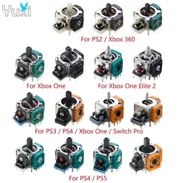Original PS5 PS4 PS3 PS2 Joystick Replacement Sensor Module, for Sony PlayStation 5 4 3 2, Xbox One, Xbox One Elite Series 2, Series X/ S, Xbox 360 Controllers, 3D Analog Joy Stick Repair Spare Parts Accessories