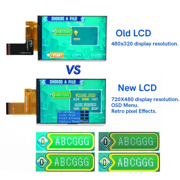 GBA IPS Retro Pixel LCD 3.0 Inch Drop In Screen with Backlit Mod Kit, Gameboy Advance High-Brightness 720x480 Display 9 Pixels to 1, Compatible 32pin & 40pin with Housing Case Set + Glass Screen Lens No Need to Cut Shell Accessories - Image 6