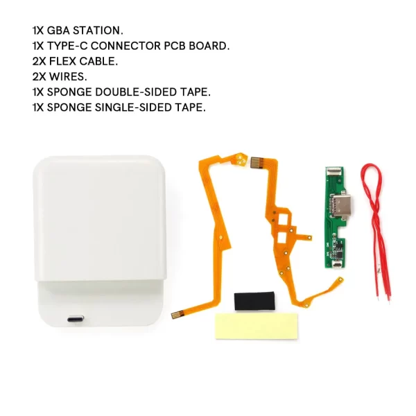 GBA USB-C Portable Gaming Switch Station, Playing Games on TV HDMI Output Adapter Converter Module Dock, for IPS Screen Mod Gameboy Advance 40 / 32 Pins Support SNES NES Mini Wired Wireless Controller Type-C Charging Accessories - Image 4