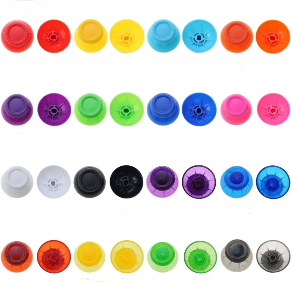 PS5 PS4 Controller Thumbstick Replacement Multi-Color Joystick Cover A Pair for Sony PlayStation 4 5 Controllers, Nonslip Plastic 3D Analog Joy Thumb Stick Mushroom Caps 2 PCS Set Spare Parts Accessories