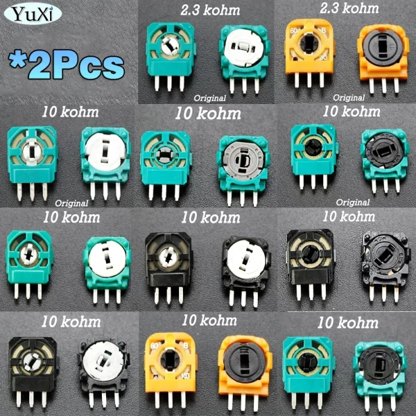 Original PS4 PS5 Controller Trimmer Potentiometer Resistor Motion Sensor Pack 2 Replacement, for Sony PlayStation 5 4 Slim / Pro Wireless Controllers, 10K 2.3K Oms 3D Analog Rocker Micro Switch Thumbstick Axis Trim Pot Accessories