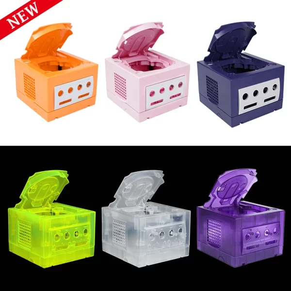 GC GameCube Extra Housing Case Multi-Color Shells Set Replacement, for Nintendo Game Cube NGC DOL-001 & DOL-101 Video Game Consoles, High Quality 100% Fit Outer Enclosure All-Round Covers + Brackets Spare Part Accessories