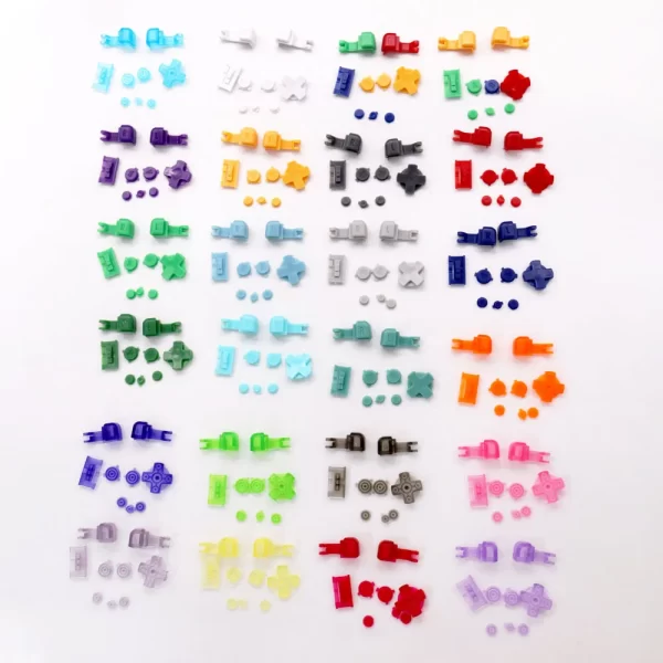 Multi-Color GBA SP Extra Buttons Replacement 9pcs Full Set, for Nintendo Gameboy Advance SP Handheld Game Consoles, Brand New Customized Colorful Clear A B L R D-Pad Power Switch Select Start Key Button Spare Parts Accessories - Image 2