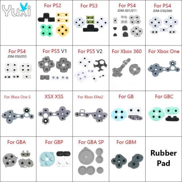 PS5 PS4 PS3 PS2 Xbox One Controller Conductive Rubber Pads D-Pad Button Silicone Membranes Replacement , for Sony PlayStation 2 3 4 5 Xbox 360 One S Elite Series X/S Controllers GameBoy Color Advance GBA SP Accessories