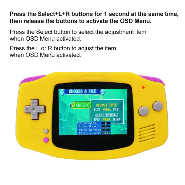 GBA IPS Retro Pixel LCD 3.0 Inch Drop In Screen with Backlit Mod Kit, Gameboy Advance High-Brightness 720x480 Display 9 Pixels to 1, Compatible 32pin & 40pin with Housing Case Set + Glass Screen Lens No Need to Cut Shell Accessories - Image 3