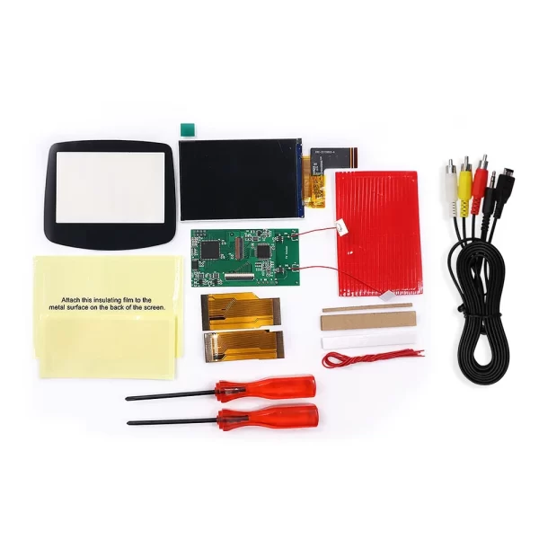 Gameboy Advance IPS LCD Mod Kit Drop In 3.0 Inch Original Size Backlight Screen with TV Output Port, 3M GBA to TV OUT Video Link Cable + Pre-Cutting Housing Case Shells Set w/ Glass Screen Lens + Repair Tools Accessories - Image 5