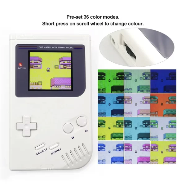 New GameBoy Classic DMG-01 V5 IPS LCD Mod Backlight Screen Kit Full Size RIPS OSD Menu Display with Pre-cut Housing Case Shell + USB-C Rechargeable Lithium Battery Full Replacement Parts Accessories - Image 4